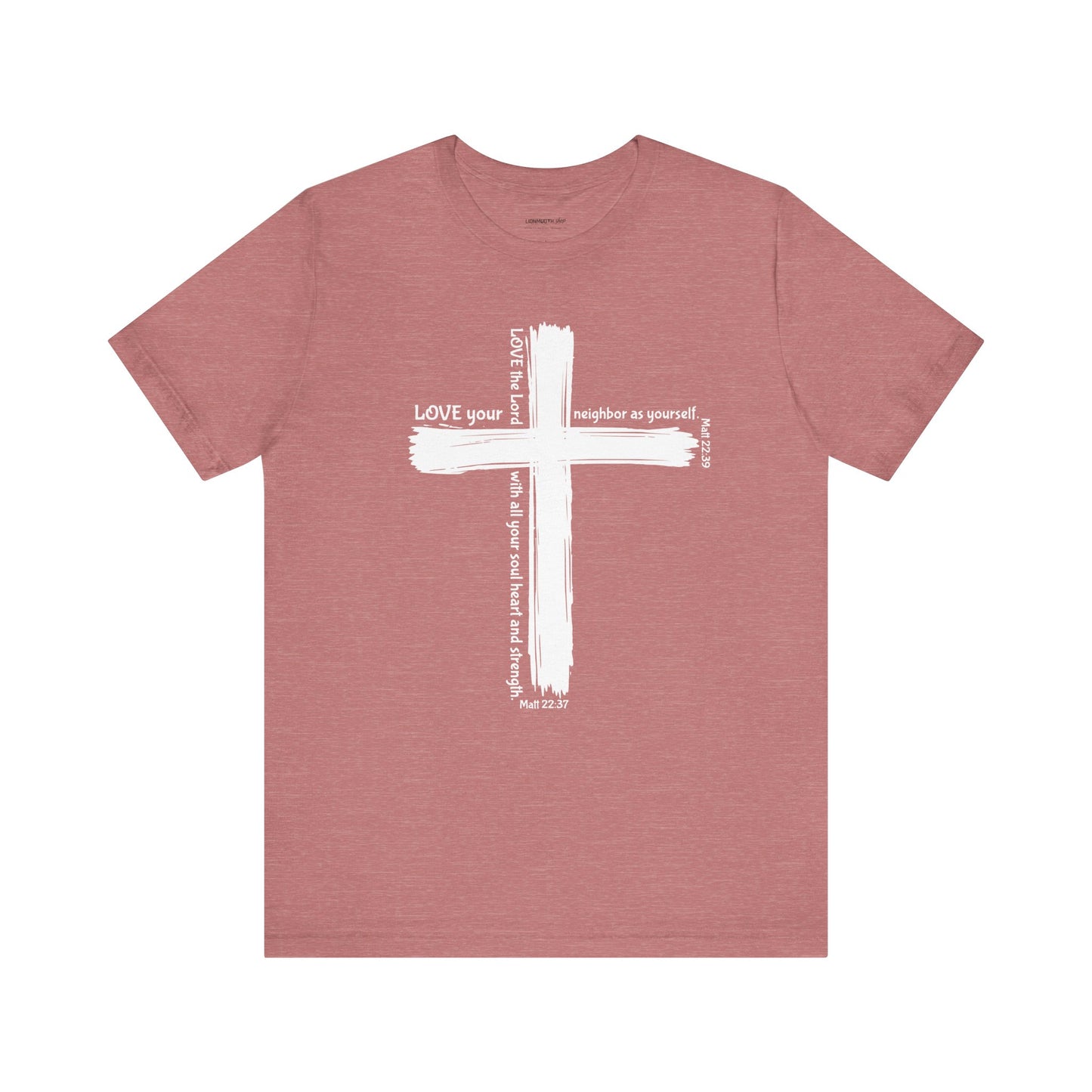 Unisex White Cross Love Message Tee