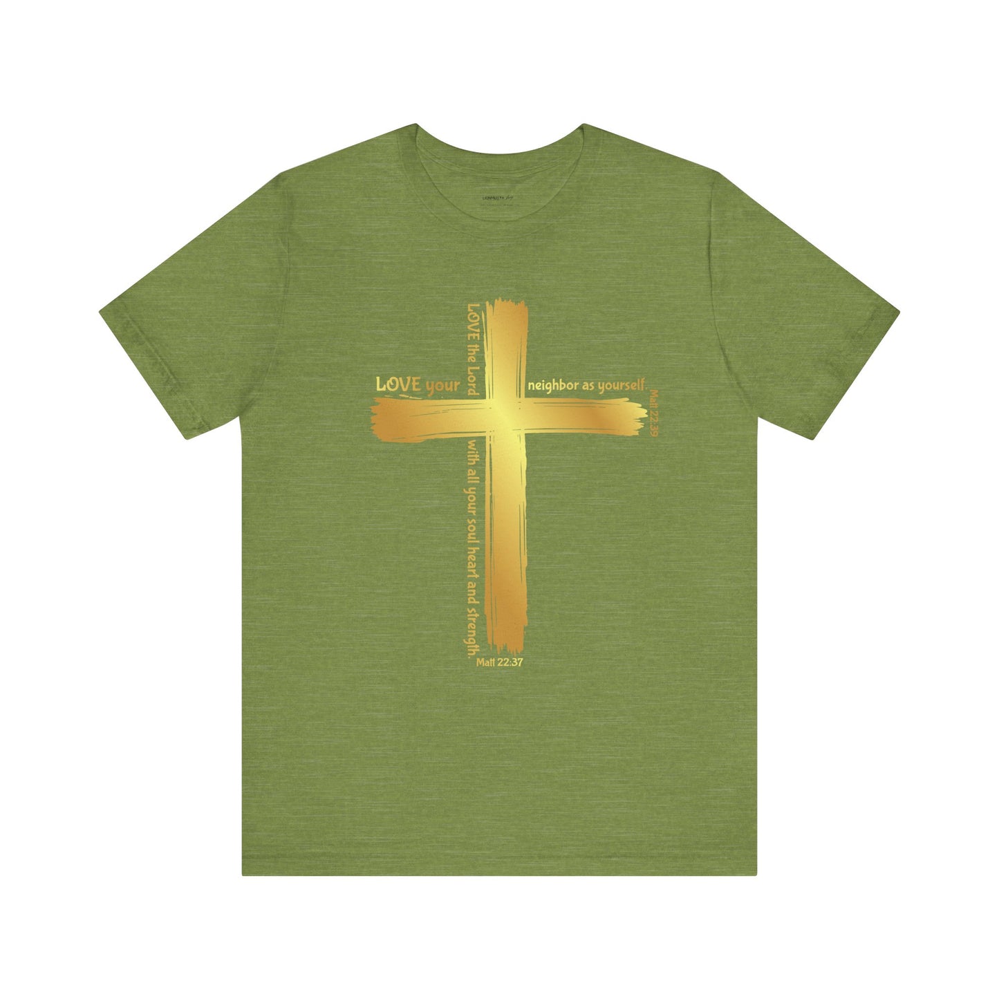 Unisex Gold Cross Love Message Tee