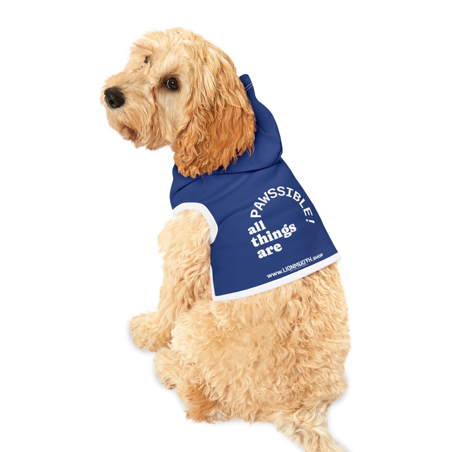 Cozy Pet Hoodie for Trendy Dogs & Cats in Blue - in Black Font and White Font
