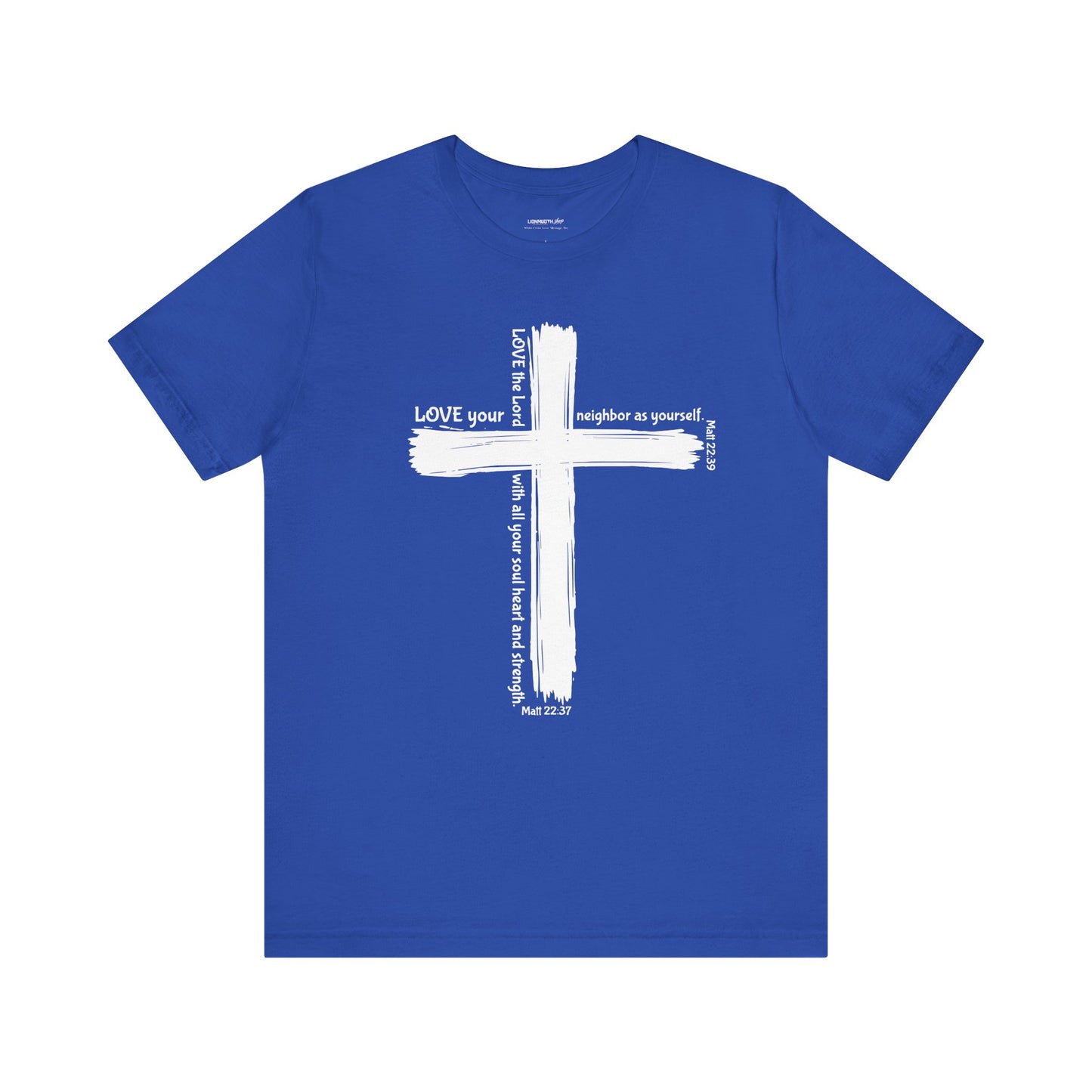 Unisex White Cross Love Message Tee