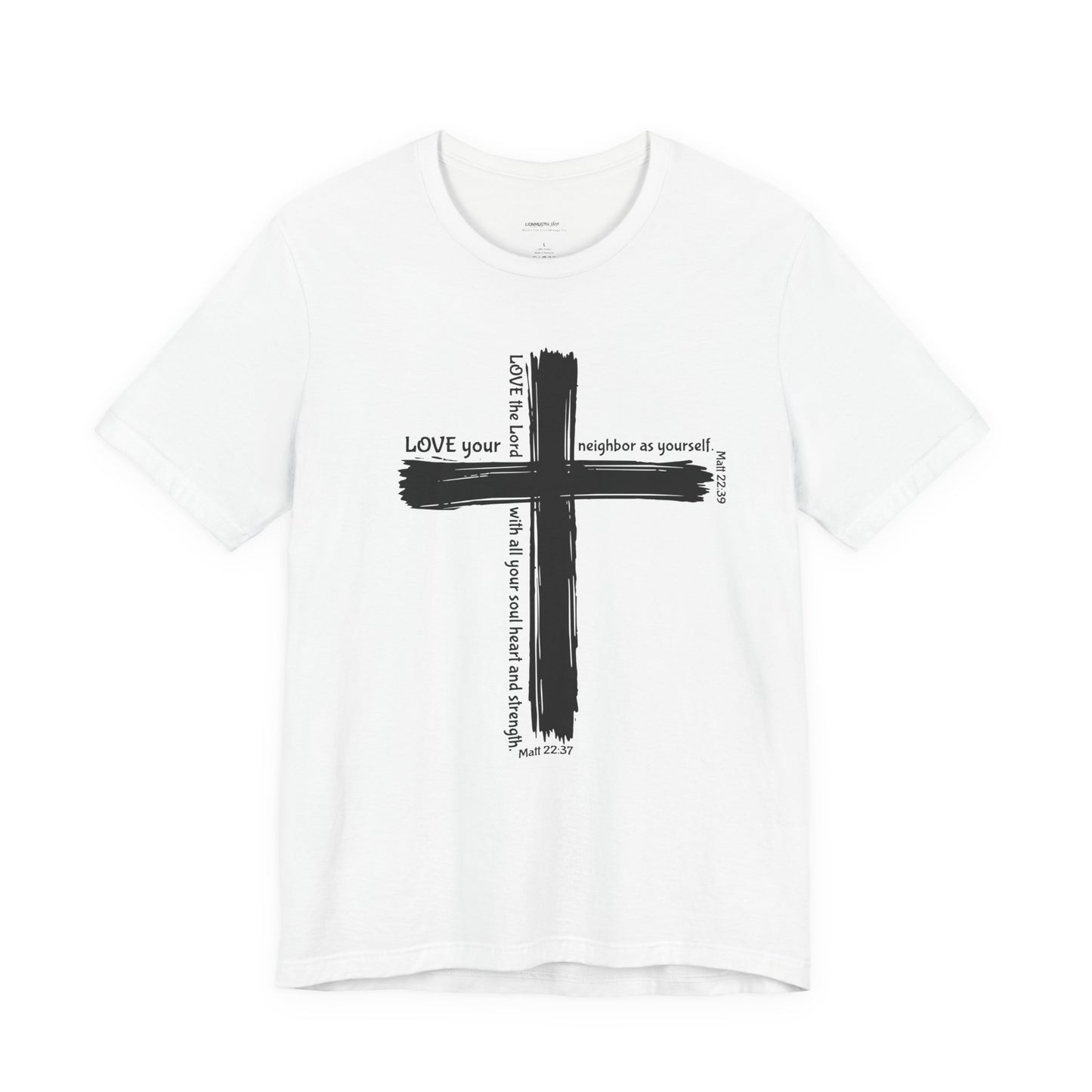 Unisex Black Cross Love Message Tee