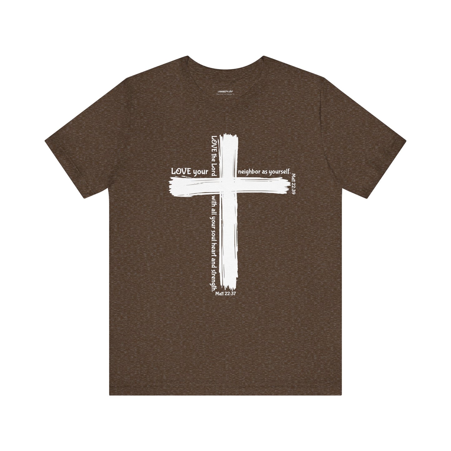 Unisex White Cross Love Message Tee