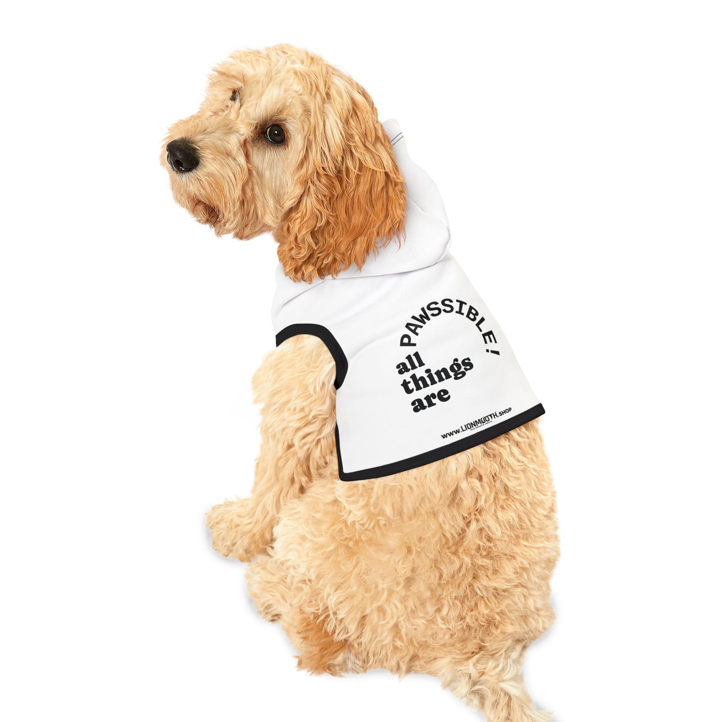Cozy Pet Hoodie for Trendy Dogs & Cats in Black and White - in Black Font and White Font