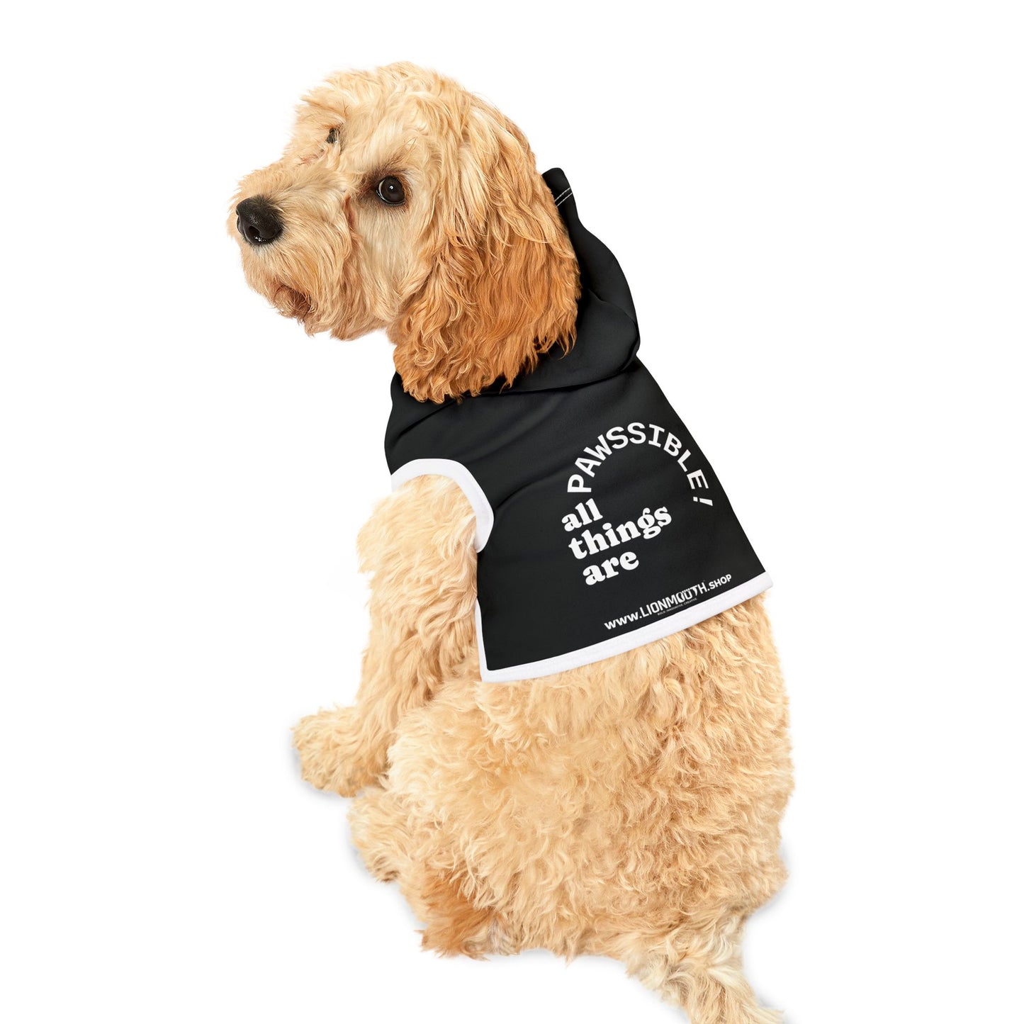 Cozy Pet Hoodie for Trendy Dogs & Cats in Black and White - in Black Font and White Font