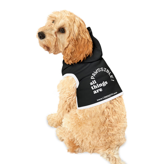 Cozy Pet Hoodie for Trendy Dogs & Cats in Black and White -  in Black Font and White Font