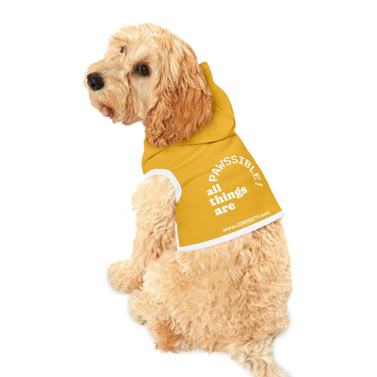 Cozy Pet Hoodie for Trendy Dogs & Cats in Yellow - in Black Font and White Font