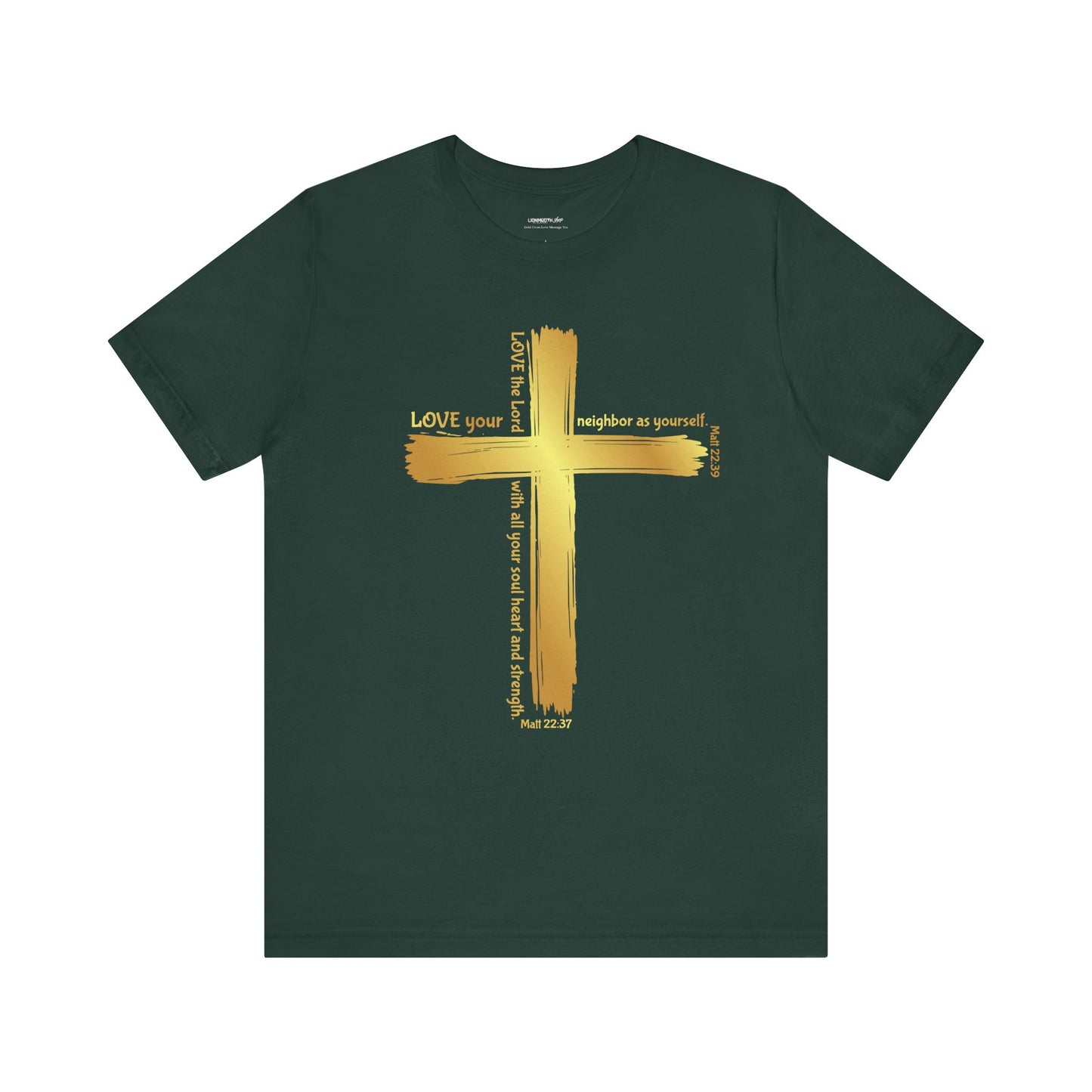 Unisex Gold Cross Love Message Tee