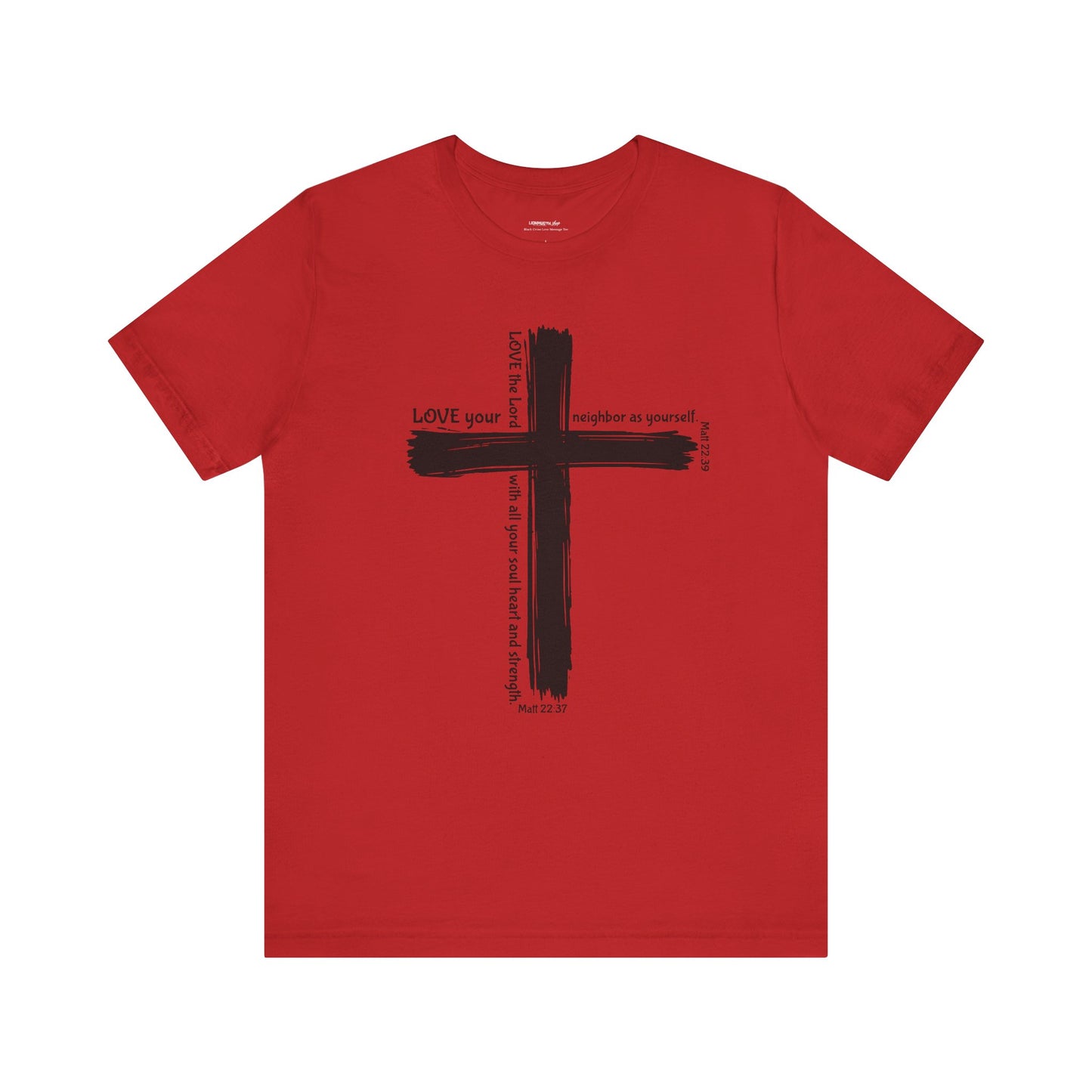 Unisex Black Cross Love Message Tee
