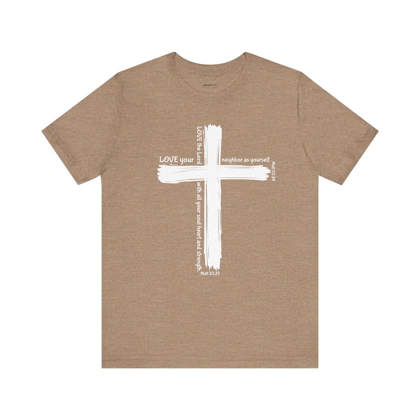Unisex White Cross Love Message Tee