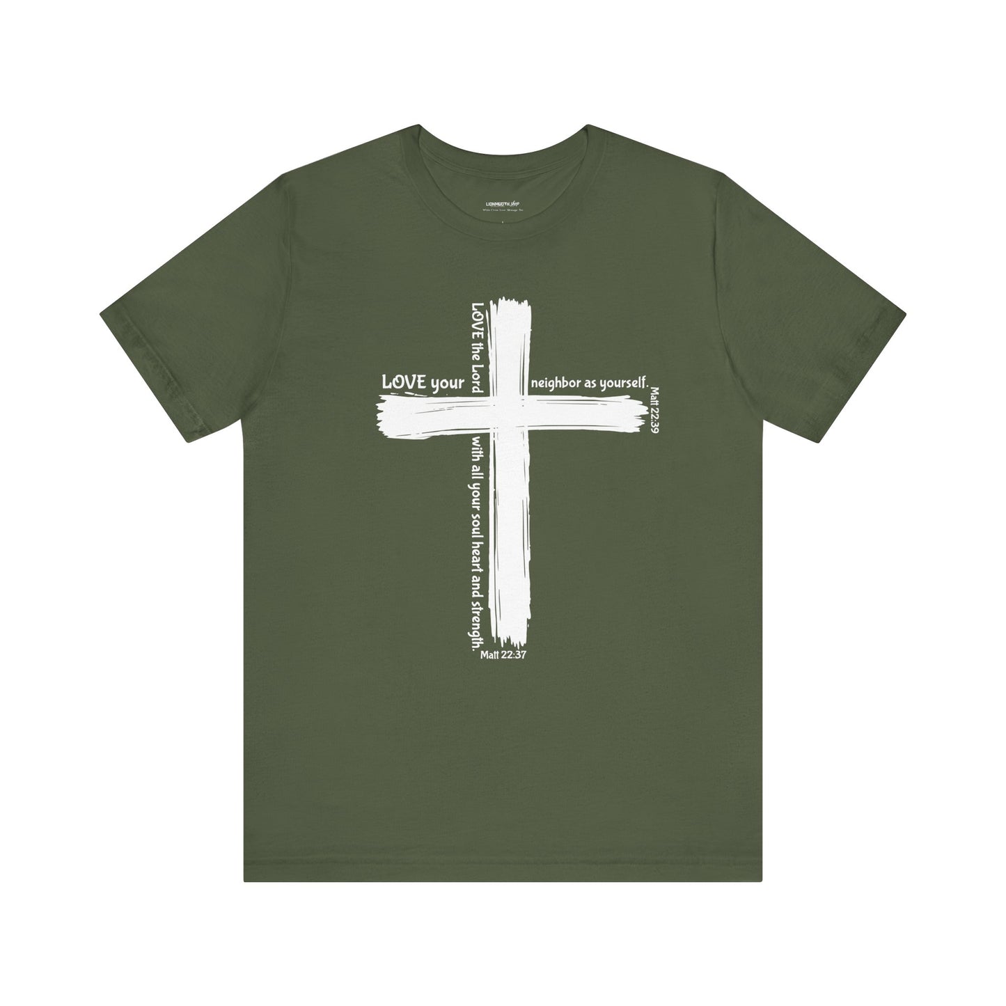 Unisex White Cross Love Message Tee