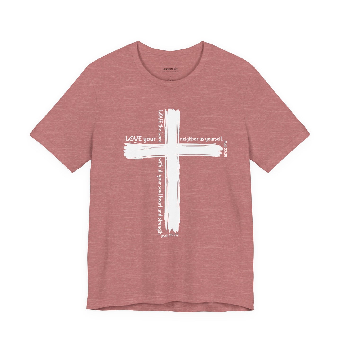 Unisex White Cross Love Message Tee