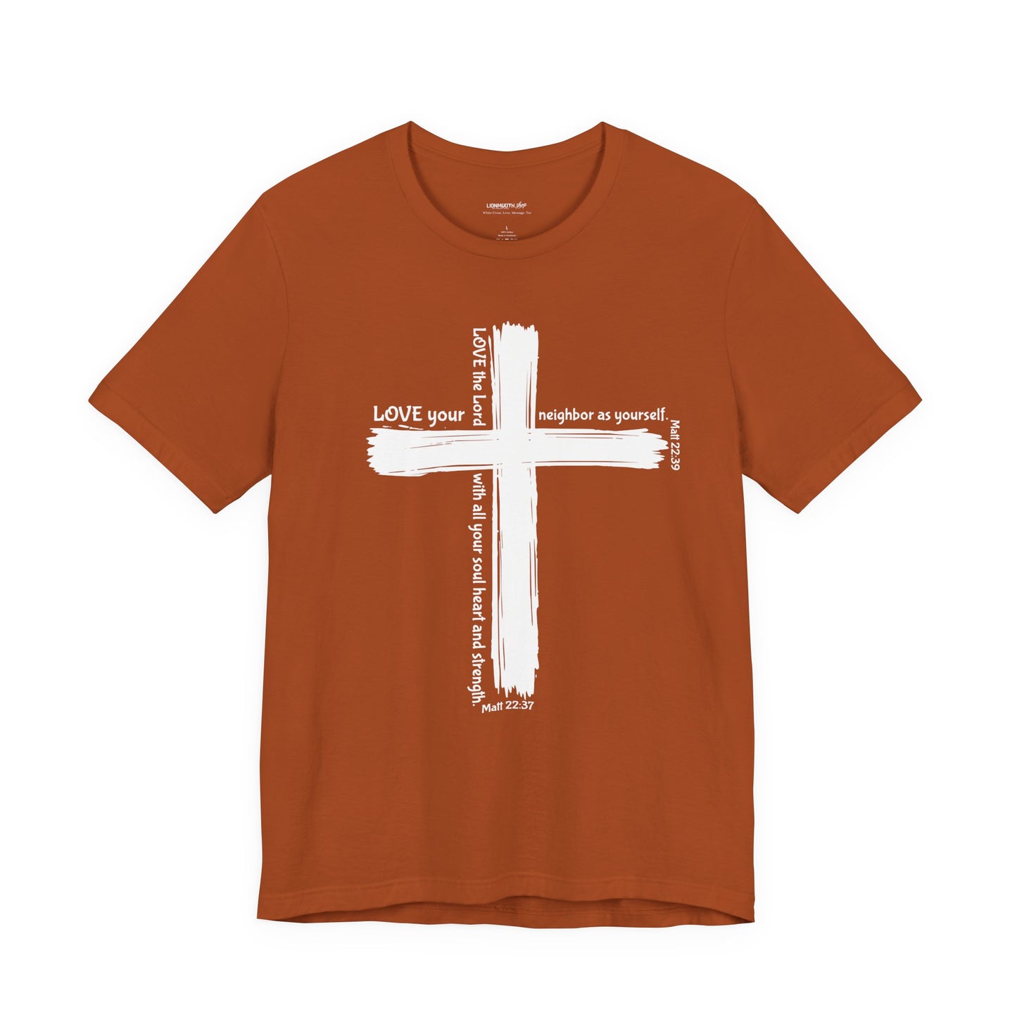 Unisex White Cross Love Message Tee