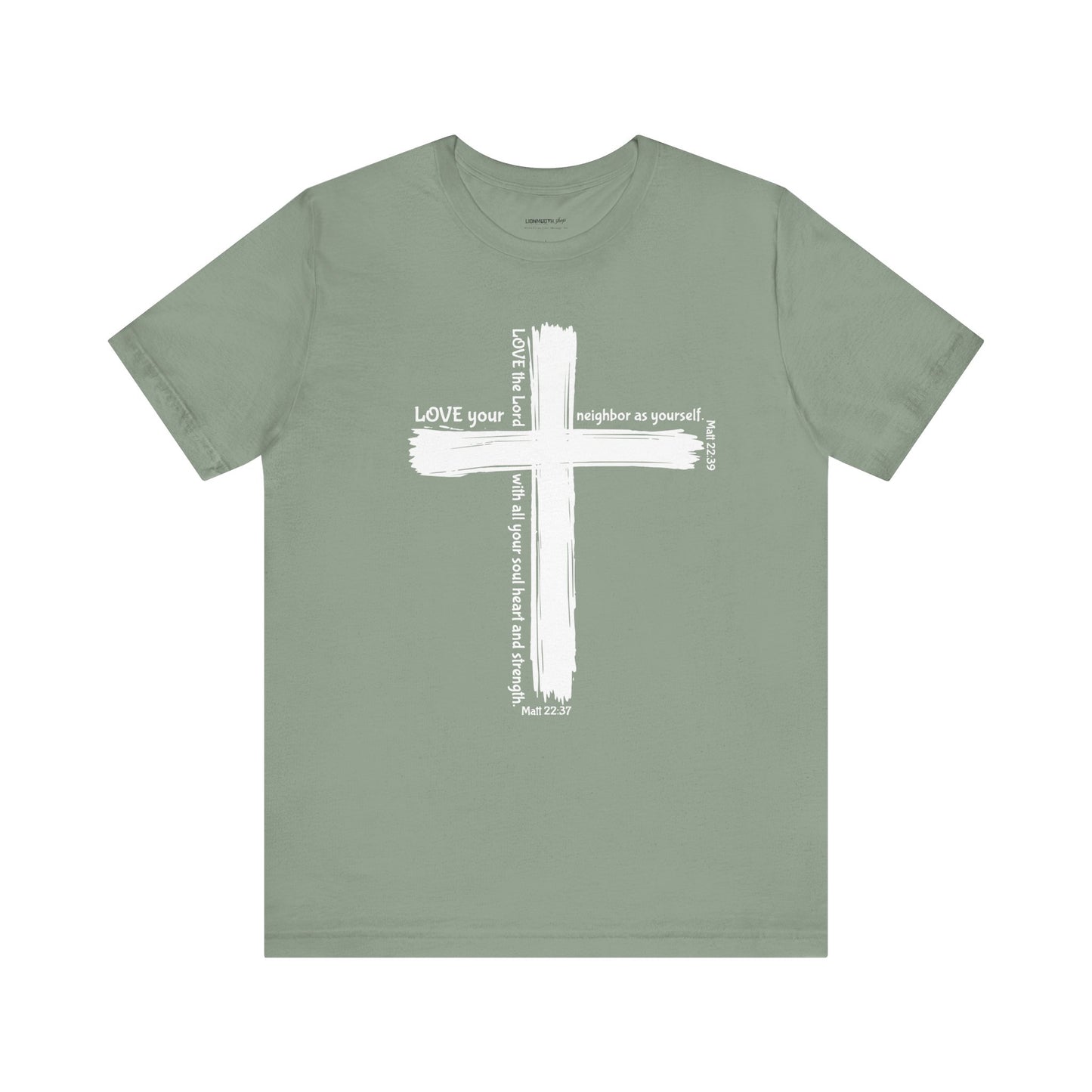 Unisex White Cross Love Message Tee