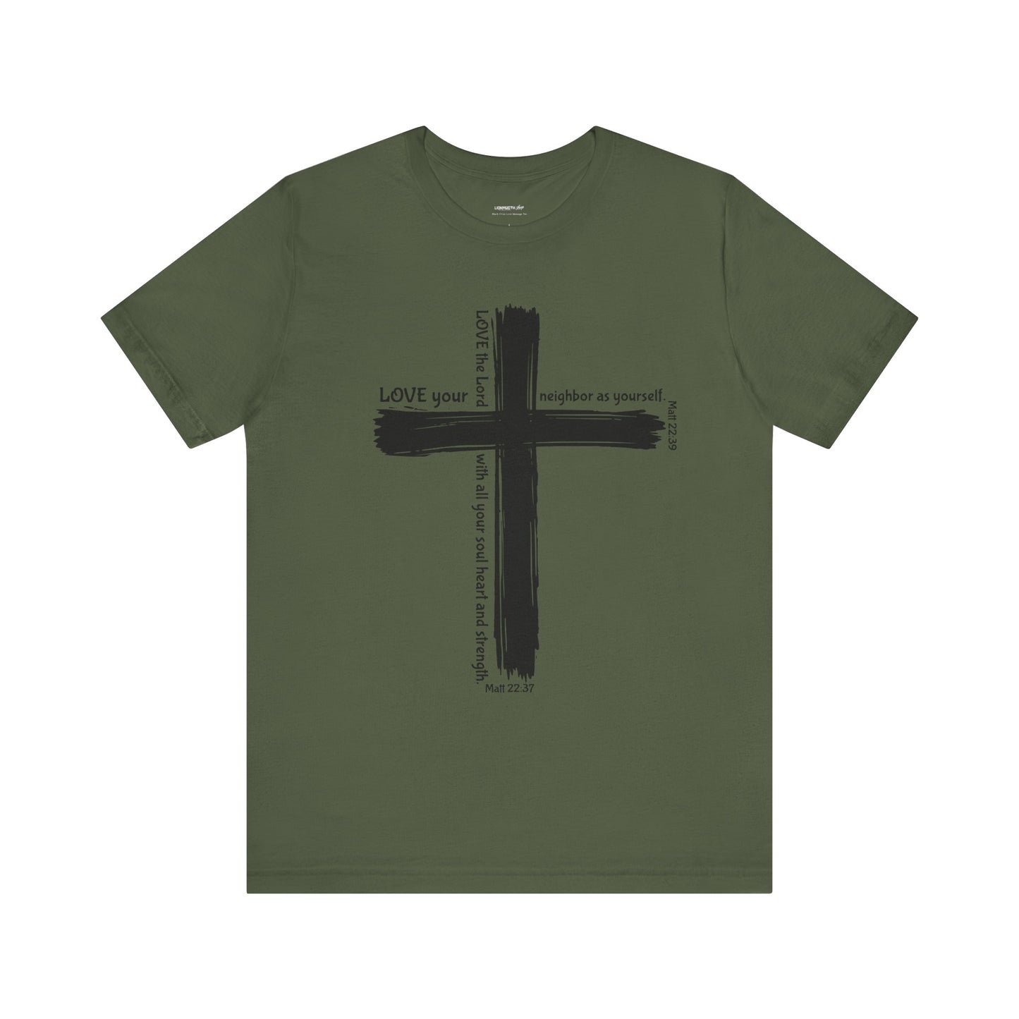 Unisex Black Cross Love Message Tee