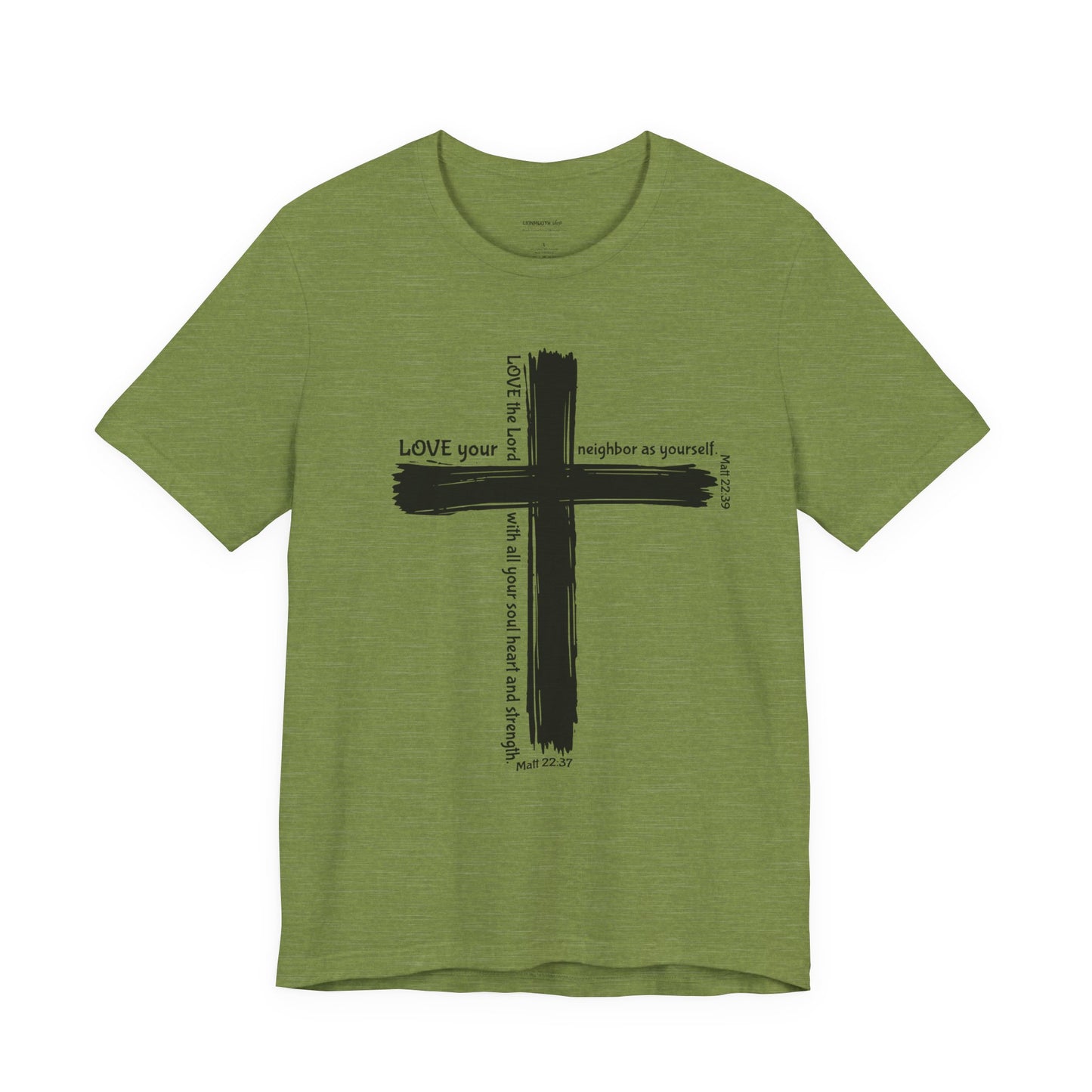 Unisex Black Cross Love Message Tee