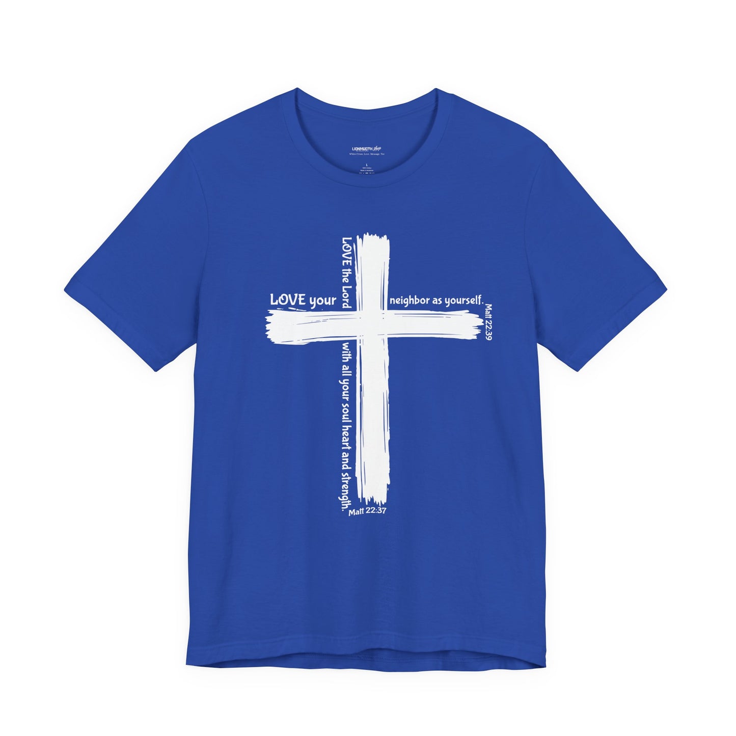 Unisex White Cross Love Message Tee