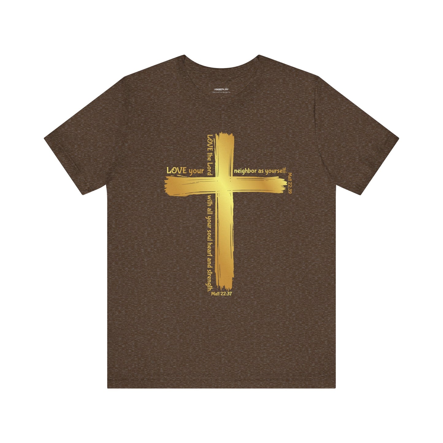 Unisex Gold Cross Love Message Tee