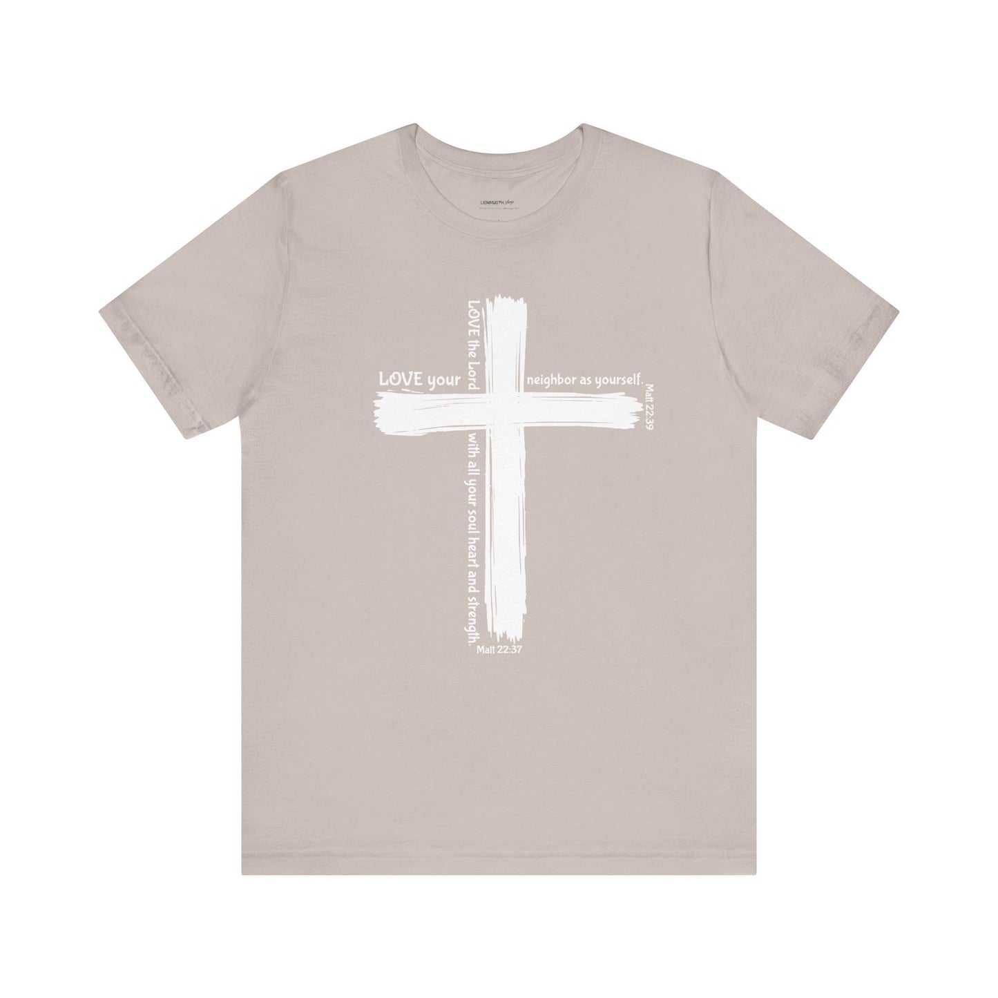 Unisex White Cross Love Message Tee
