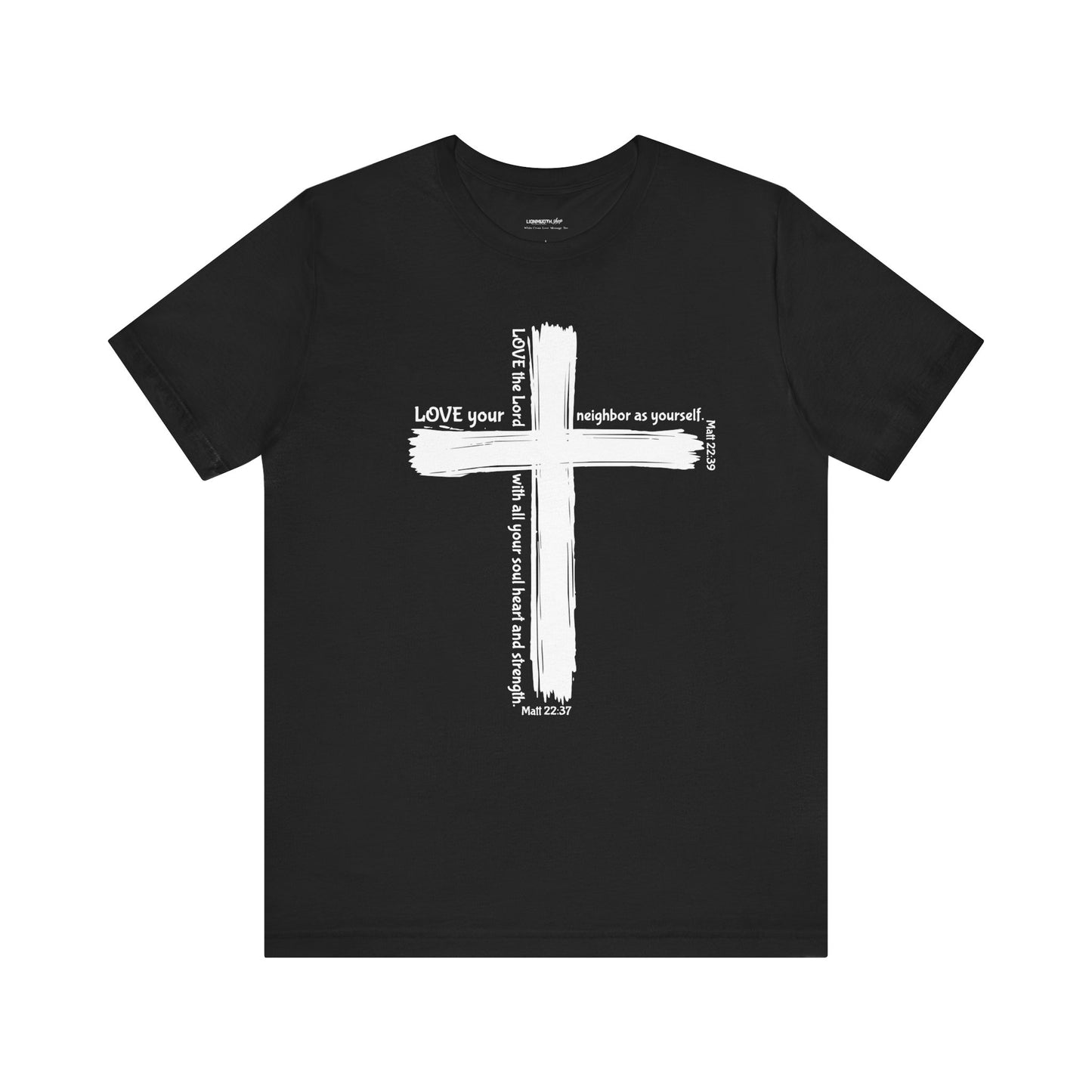 Unisex White Cross Love Message Tee