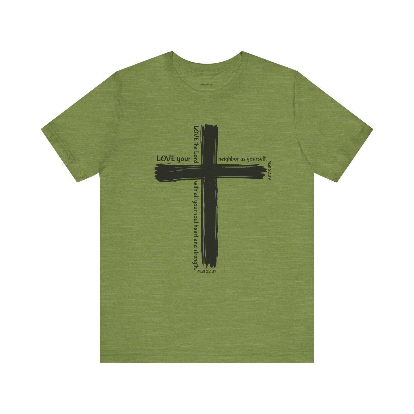Unisex Black Cross Love Message Tee