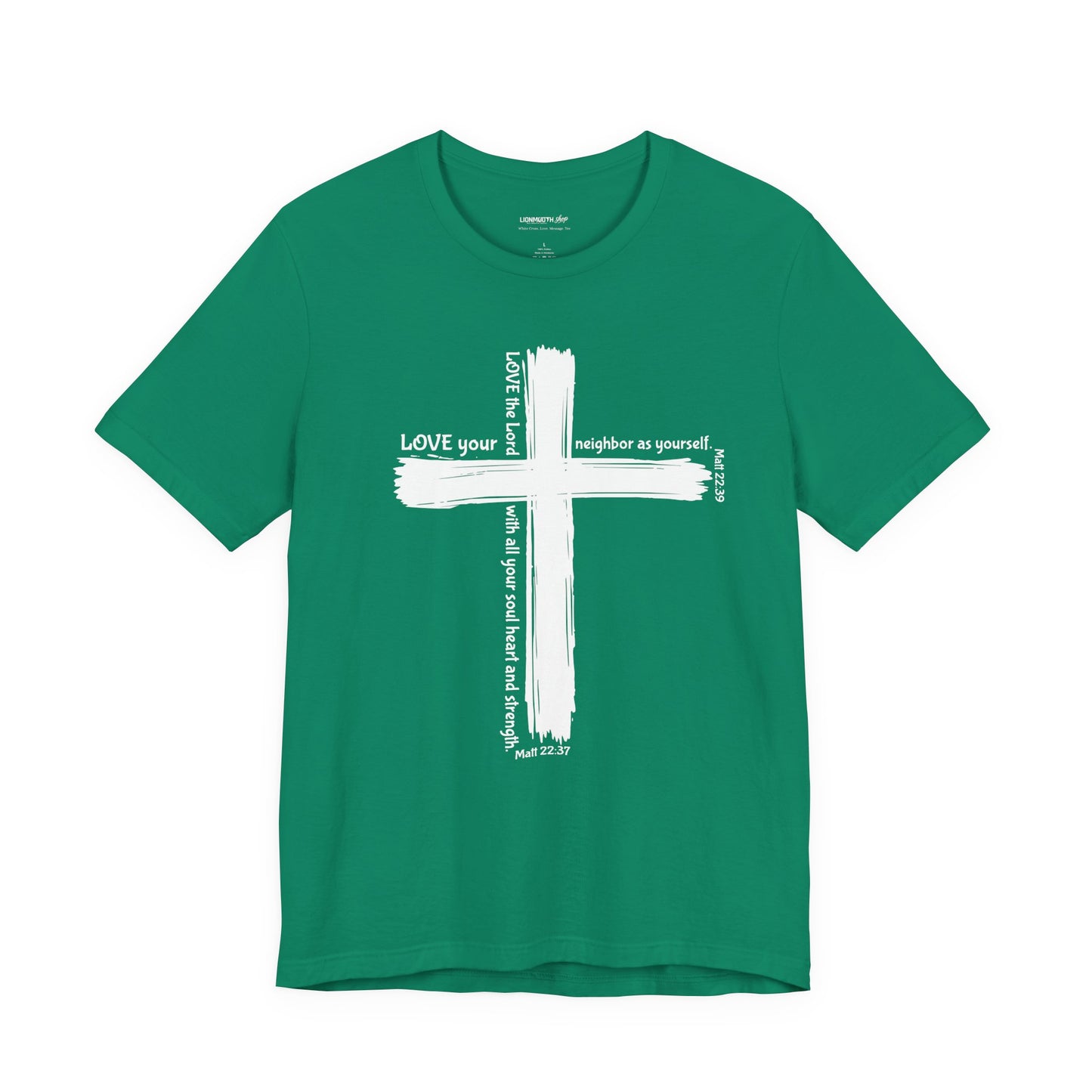Unisex White Cross Love Message Tee