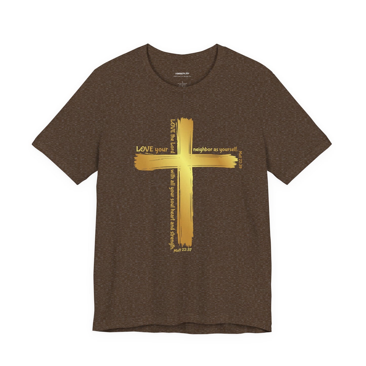 Gold Cross Love Message Tee