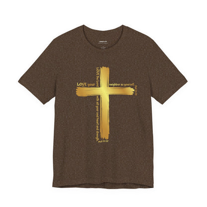 Gold Cross Love Message Tee