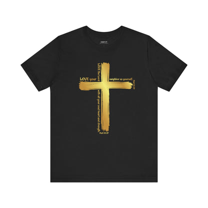 Gold Cross Love Message Tee