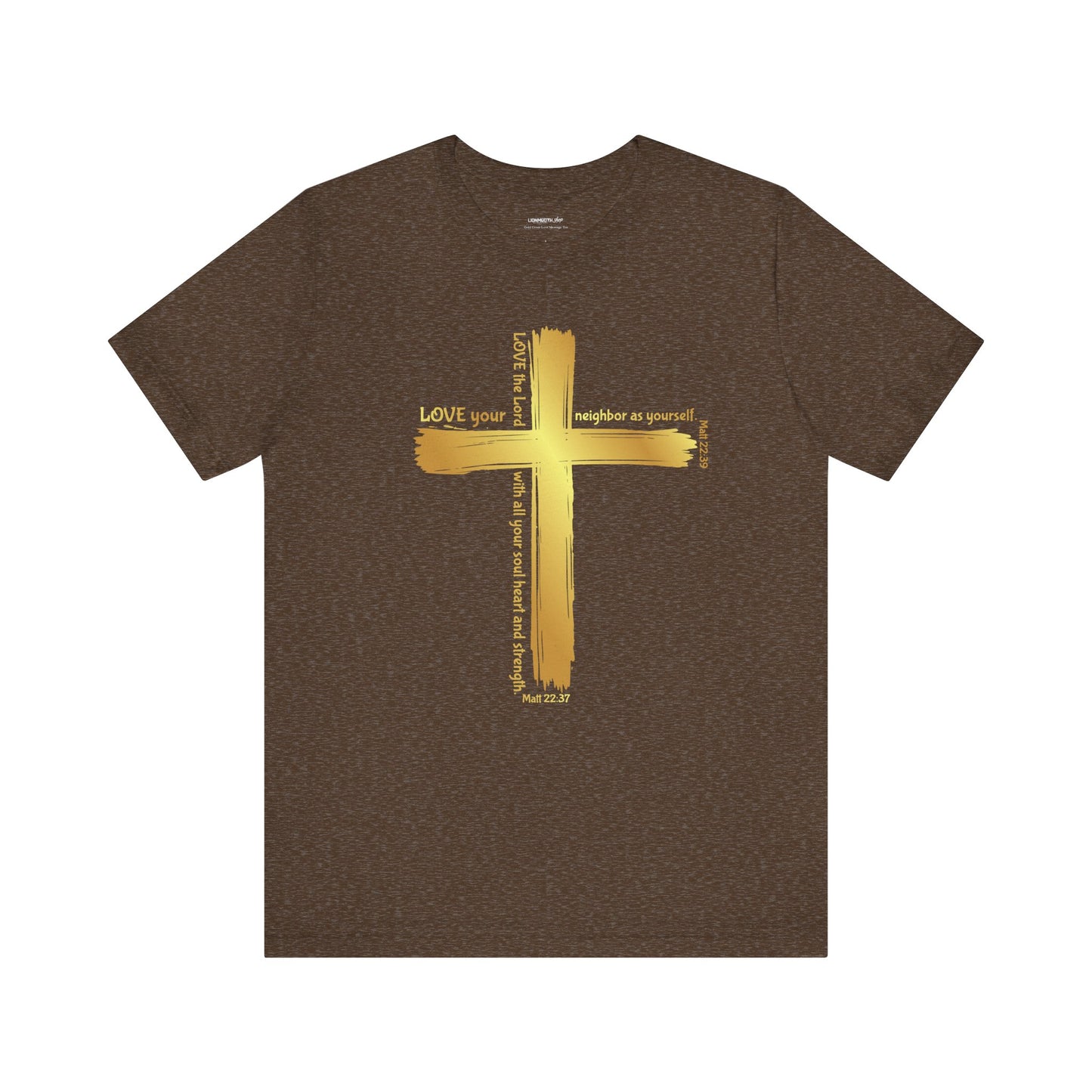 Gold Cross Love Message Tee