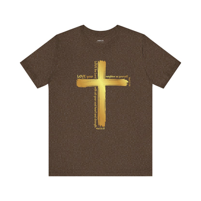 Gold Cross Love Message Tee