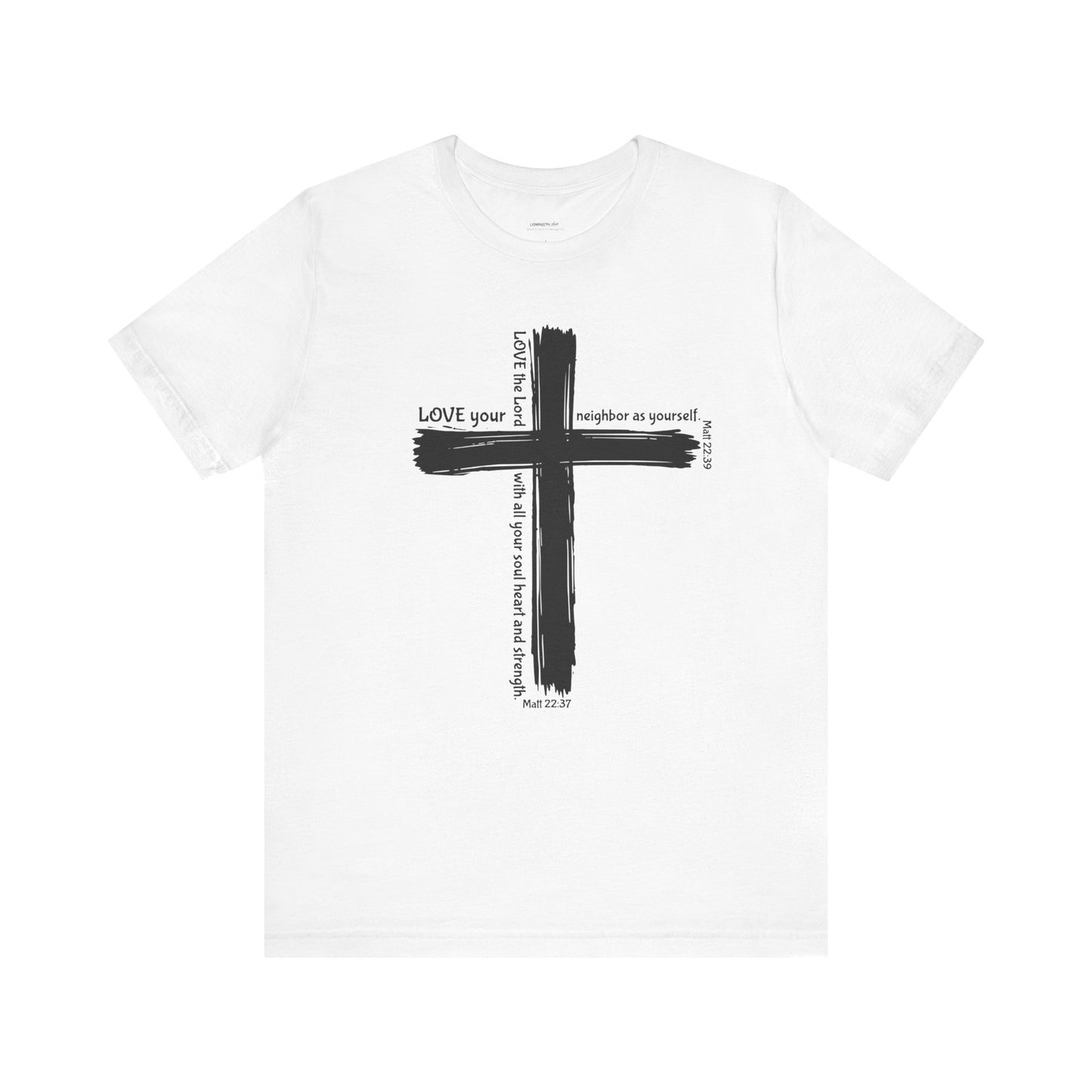 Unisex Black Cross Love Message Tee