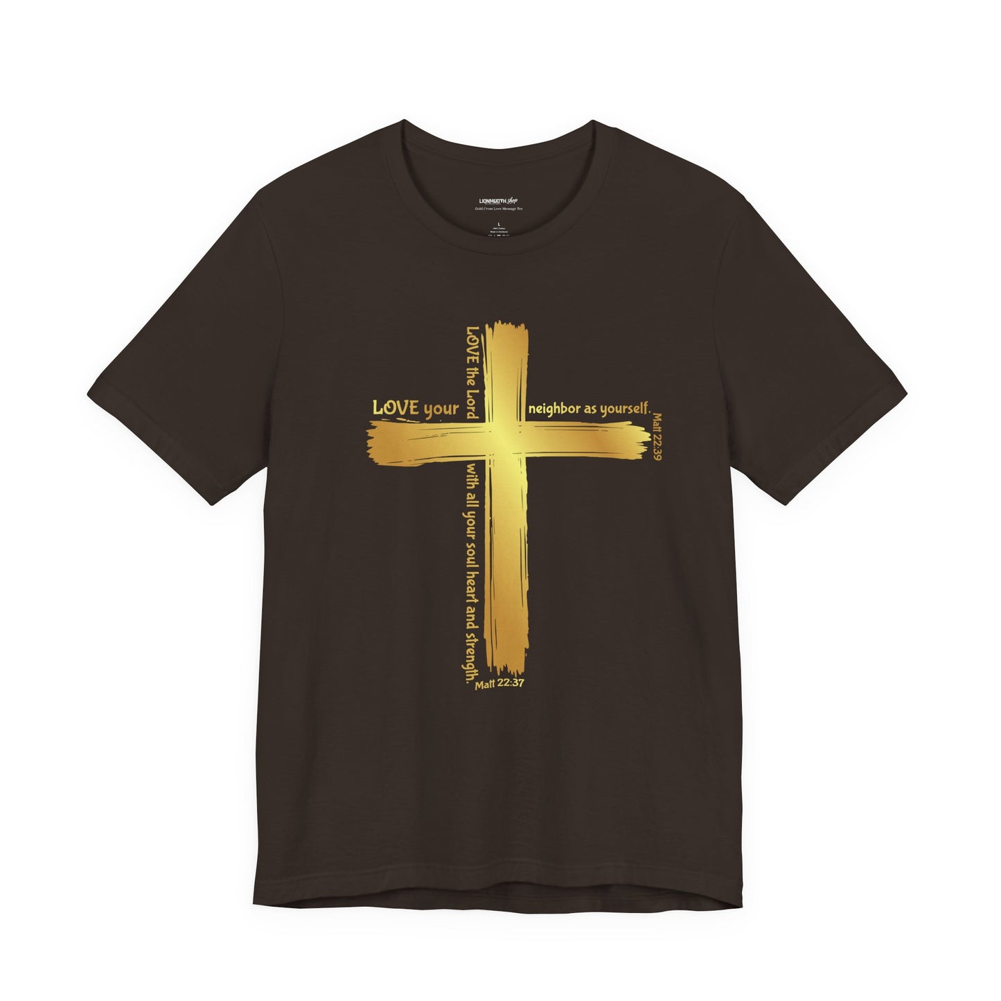 Gold Cross Love Message Tee