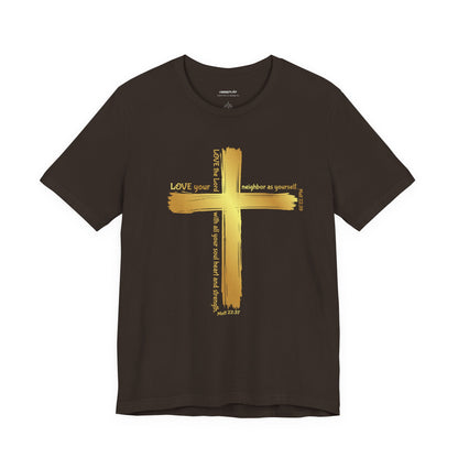 Gold Cross Love Message Tee