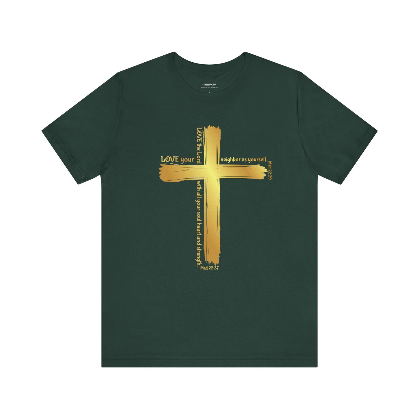 Gold Cross Love Message Tee