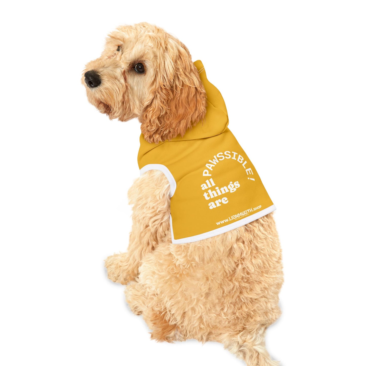 Cozy Pet Hoodie for Trendy Dogs & Cats in Yellow - in Black Font and White Font