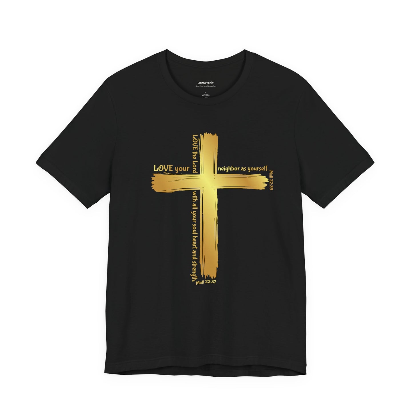 Gold Cross Love Message Tee