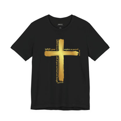 Gold Cross Love Message Tee