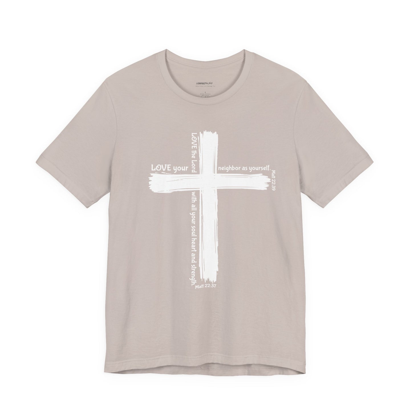 Unisex White Cross Love Message Tee