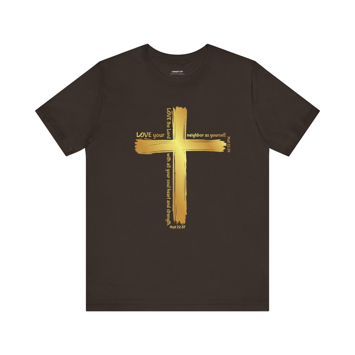 Gold Cross Love Message Tee