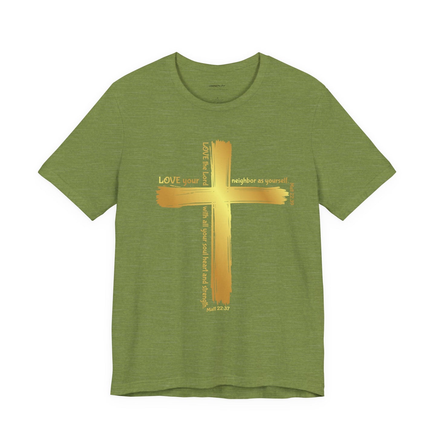 Unisex Gold Cross Love Message Tee