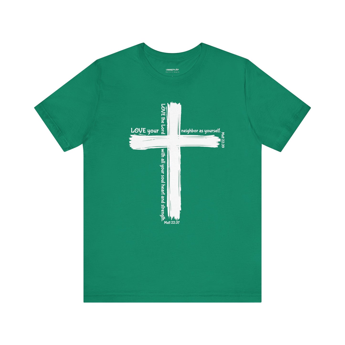 Unisex White Cross Love Message Tee