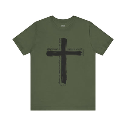 Unisex Black Cross Love Message Tee