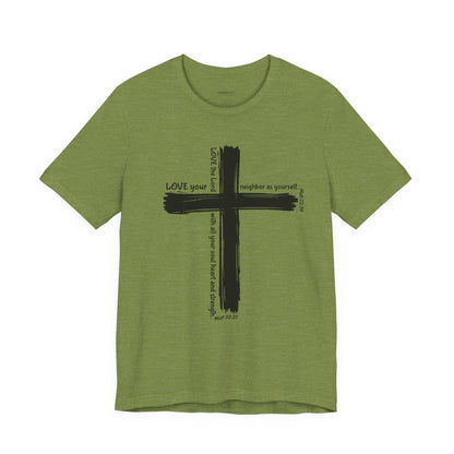 Unisex Black Cross Love Message Tee