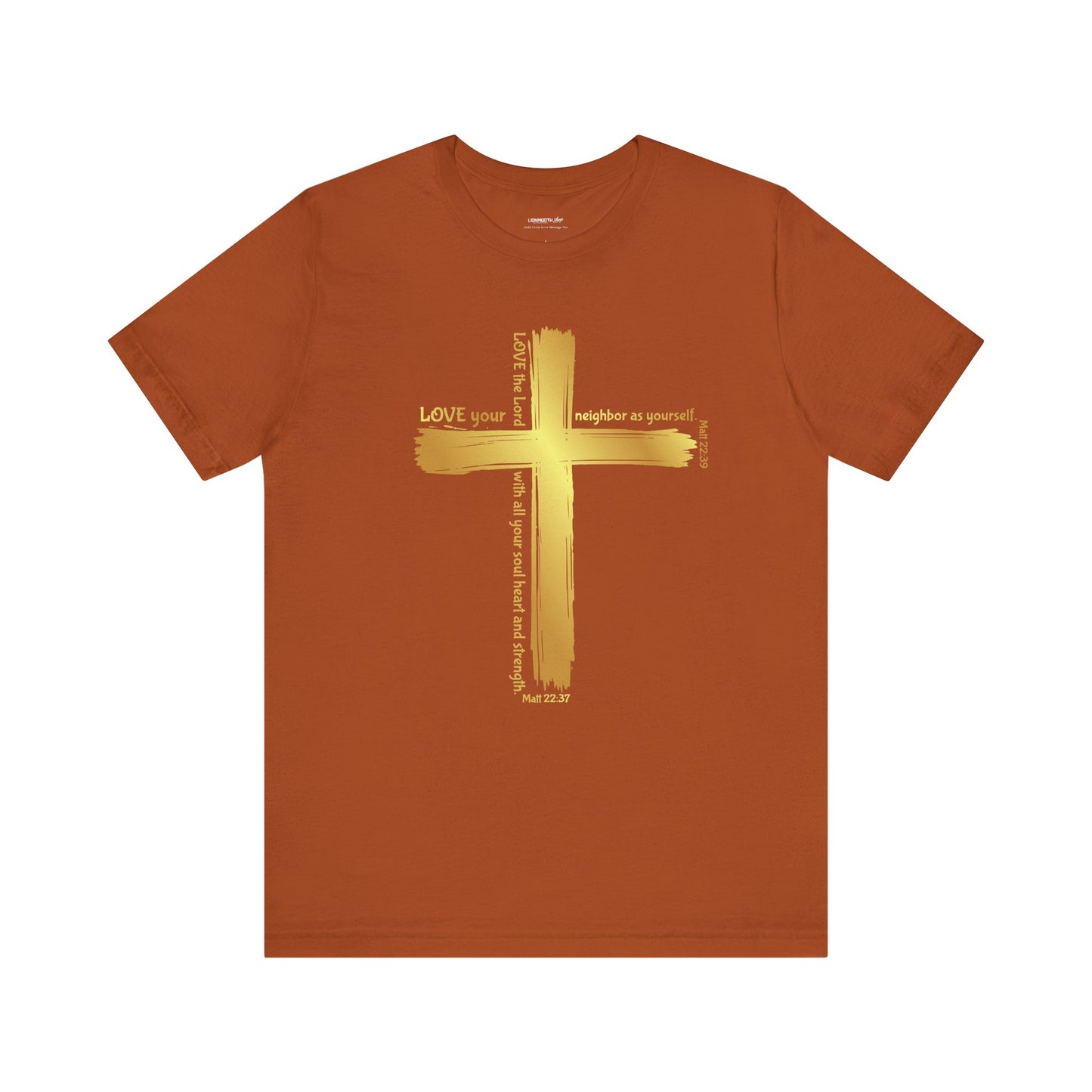 Gold Cross Love Message Tee