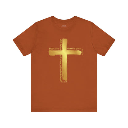 Gold Cross Love Message Tee