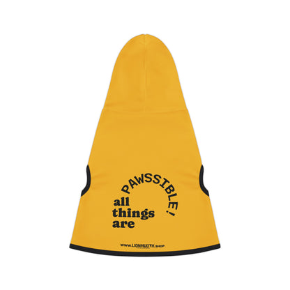 Cozy Pet Hoodie for Trendy Dogs & Cats in Yellow - in Black Font and White Font