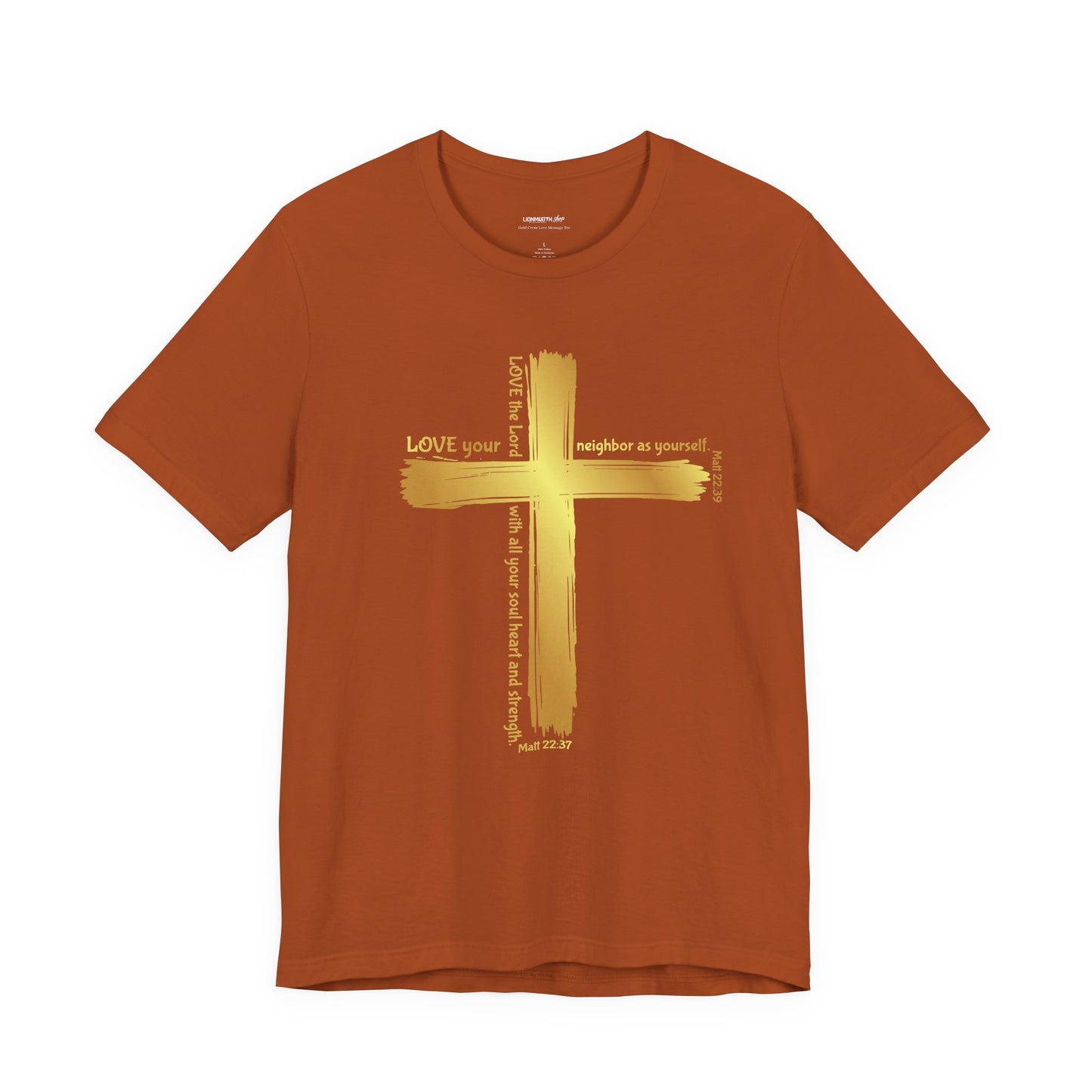 Gold Cross Love Message Tee
