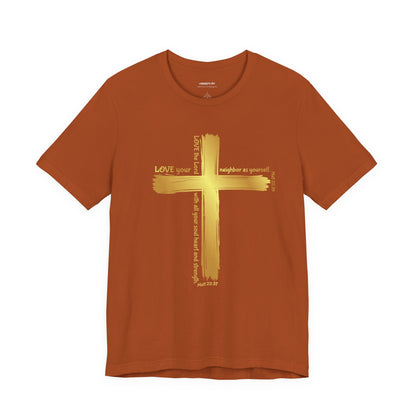 Gold Cross Love Message Tee
