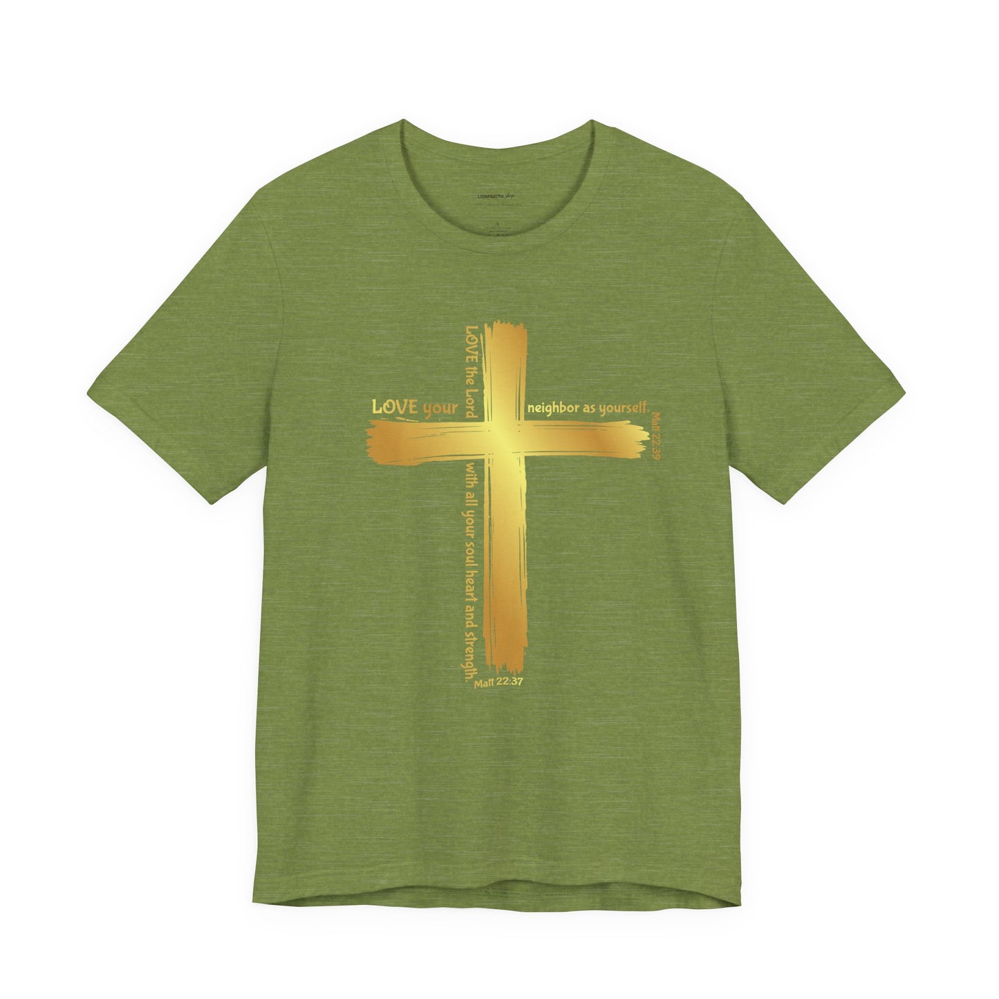 Gold Cross Love Message Tee