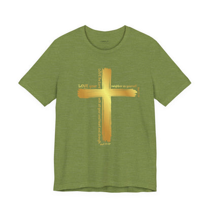 Gold Cross Love Message Tee